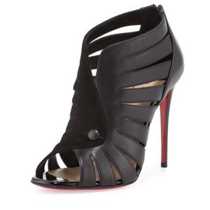 CHRISTIAN LOUBOUTIN Toot Mignonne Caged Open-Toe Red Sole Bootie 41.5 New!